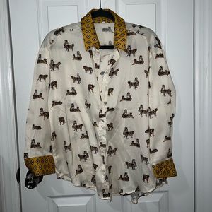 Silk Tiger button down shirt